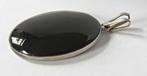 Grote zilveren hanger met Onyx steen (70er jaren), Gebruikt, Overige voorstellingen, Ophalen of Verzenden, Met edelsteen
