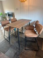 Bartafel/eettafel met krukken, Ophalen, Gebruikt, 100 tot 150 cm, 50 tot 100 cm