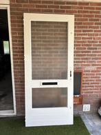 Linksdraaiende hardhouten voordeur met glas, Ophalen, Gebruikt, 80 tot 100 cm, Buitendeur