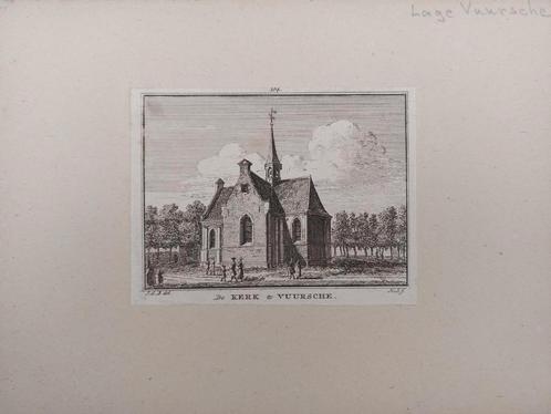 104 / Kerk te Vuursche - Lage Vuursche Gravure uit 18e eeuw, Antiek en Kunst, Kunst | Etsen en Gravures, Ophalen of Verzenden