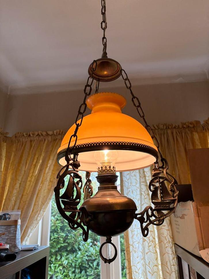 Antieke lamp met boten - Klassieke olielamp uitstraling, Antiek en Kunst, Antiek | Lampen, Ophalen