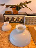 Opaline lampenkappen, klein & groot, vintage, half machinaal, Huis en Inrichting, Lampen | Lampenkappen, Wit, Circa jaren 50, Rond