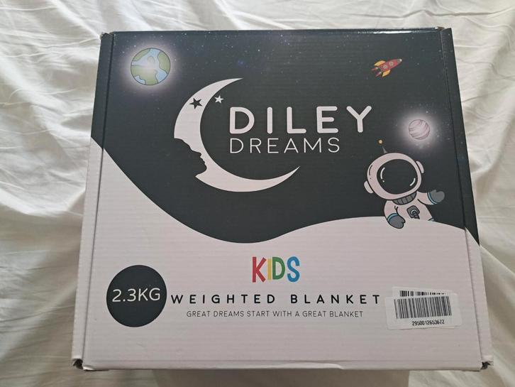 Kinder verzwaringsdeken 2.3 kilo in turquoise/grijs, Kinderen en Baby's, Kinderkamer | Beddengoed, Zo goed als nieuw, Deken of Dekbed