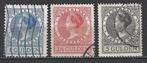 NVPH 163 - 165 geb Wilhelmina 1928 OUD NEDERLAND p/stuk, Verzenden, T/m 1940, Gestempeld