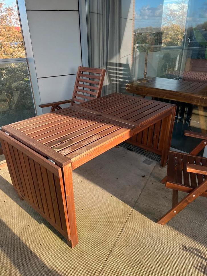 Ikea buitentafel 6/8 personen, Tuin en Terras, Tuinsets en Loungesets, Gebruikt, Tuinset, Hout, 8 zitplaatsen, Eettafel, Ophalen
