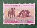 Tanzania pz endangered animals   hunting wild dogs, Postzegels en Munten, Postzegels | Afrika, Verzenden, Tanzania, Gestempeld