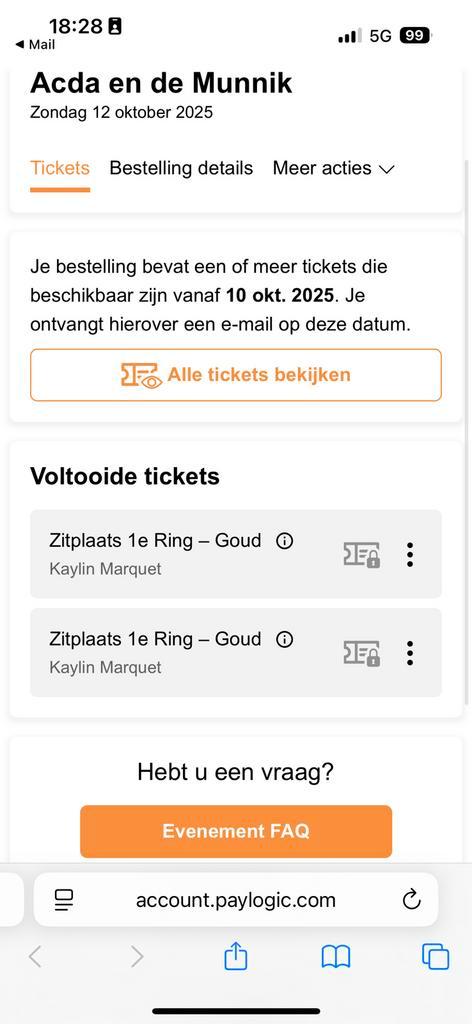 Tickets Acda en de Munnik 12 okt, Tickets en Kaartjes, Kortingen en Cadeaubonnen, Twee personen, Overige typen, Overige soorten