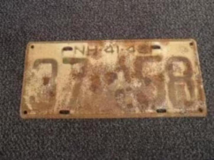 Kentekenplaat licenseplate New Hampshire 1941 1942 USA, Verzamelen, Automerken, Motoren en Formule 1, Gebruikt, Auto's, Verzenden