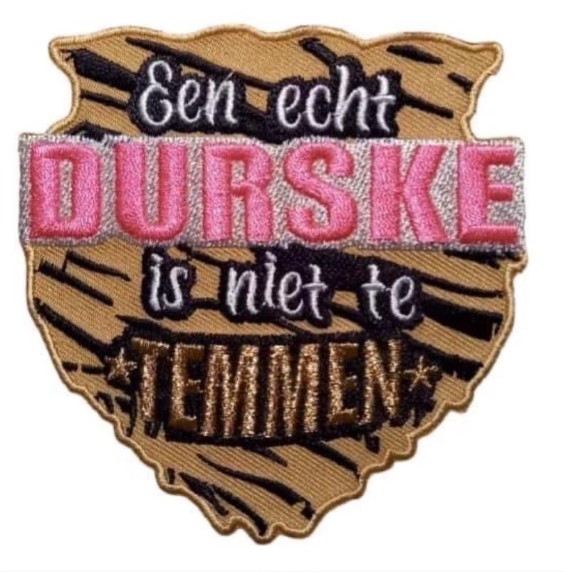Oeteldonk Emblemen Un echt Durske is niet te temmen,  tijger, Maat 38/40 (M), Carnaval, Verzenden, De Durskes
