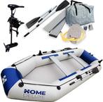 NIEUW: Opblaasboot voor 5 personen inclusief motor en accu, Watersport en Boten, Kano's, Ophalen, Met peddels, Drie personen of meer