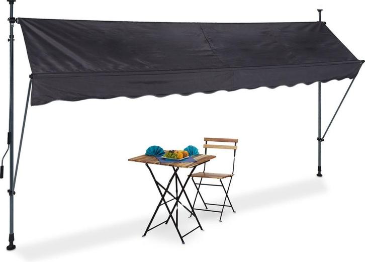 klem-zonwering - 350 cm breed - markies - balkon - antraciet, Tuin en Terras, Tuinschermen, Nieuw, Overige materialen, 150 tot 200 cm