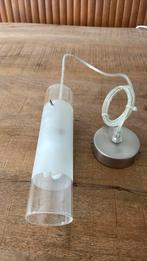 Hanglamp met glazen kap, Huis en Inrichting, Lampen | Hanglampen, Ophalen, Zo goed als nieuw, Glas, 75 cm of meer