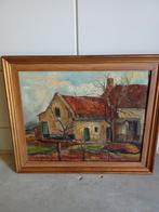 Antiek Schilderij Landschap met boerderij, J. Schipper, Antiek en Kunst, Kunst | Schilderijen | Klassiek, Verzenden