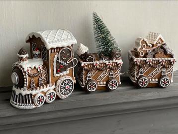 Gingerbread trein kerstdecoratie verlichting kerst beeld beschikbaar voor biedingen