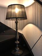 Zilverkleurige tafellamp met zwarte kap, Ophalen, Zo goed als nieuw, Metaal, 50 tot 75 cm
