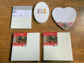5x canvas om op te schilderen diverse maten tot 29 x 29 cm beschikbaar voor biedingen