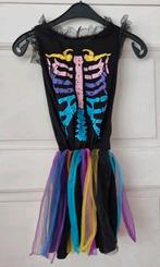 Regenboog skelet jurk maat  122 / 128 Halloween, Ophalen of Verzenden, Zo goed als nieuw, 122 t/m 128, Meisje