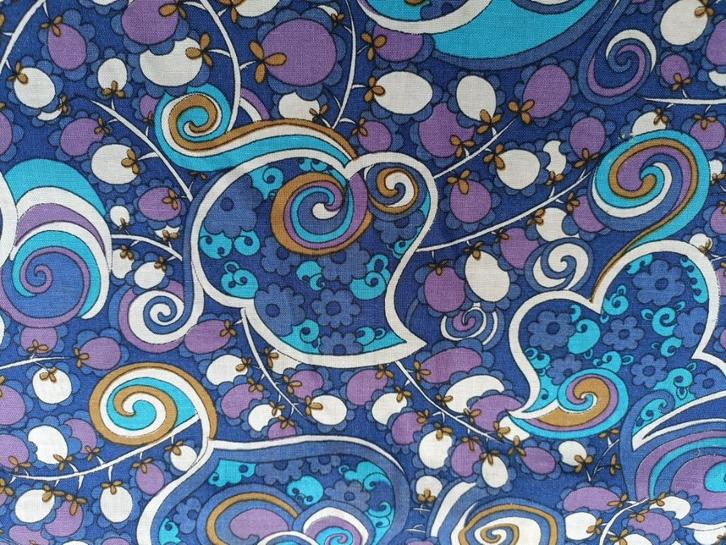 Origineel vintage strik schort psychedelisch paars (RD2), Huis en Inrichting, Keuken | Textiel, Gebruikt, Schort, Paars, Ophalen of Verzenden