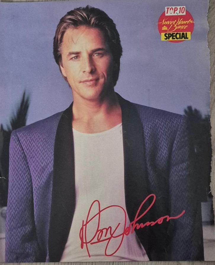 Mooie poster DON JOHNSON, Verzamelen, Posters, Zo goed als nieuw, Film en Tv, A4 of kleiner, Rechthoekig Staand, Ophalen of Verzenden