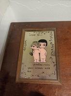 "Liefde is" spiegel jaren '70, Ophalen of Verzenden, Rechthoekig, Minder dan 50 cm