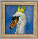 Zwaan vogel met kroon in lijst, Ophalen of Verzenden