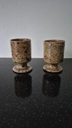 Steengoed Bekers op Voet - Baudat La Borne Stijl, Ophalen of Verzenden