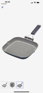 Nieuwe grillpan steel inklapbaar, Huis en Inrichting, Keuken | Potten en Pannen, Ophalen of Verzenden, Zo goed als nieuw, Rvs