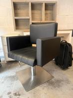 Kappersstoel, Huis en Inrichting, Stoelen, Ophalen, Zwart, Leer, Zo goed als nieuw