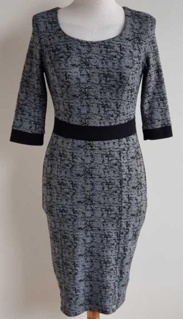 Bergamo grijs/zwart jurkje mt. S NIEUW, Kleding | Dames, Jurken, Nieuw, Maat 36 (S), Zwart, Ophalen of Verzenden