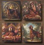 Ierse Setter Barok onderzetters met houder, Ophalen of Verzenden, Nieuw, Glas of Kopje