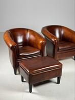 Collectie schapenleren fauteuils en banken, Huis en Inrichting, Fauteuils, Ophalen, Gebruikt, 75 tot 100 cm