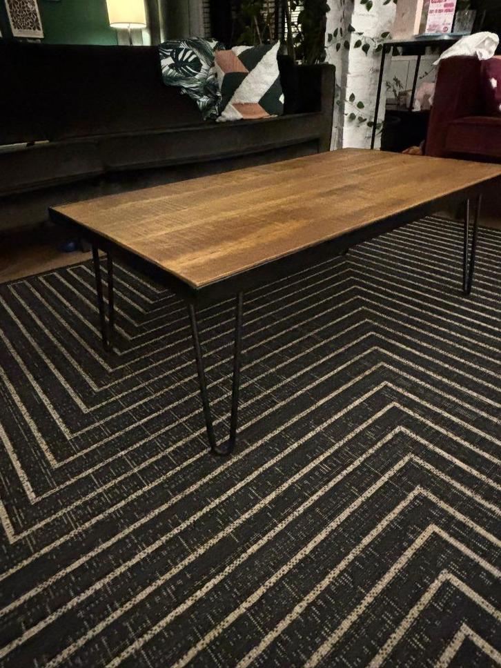 salontafel industrieel, Huis en Inrichting, Tafels | Salontafels, Zo goed als nieuw, 50 tot 75 cm, 100 tot 150 cm, 100 tot 150 cm