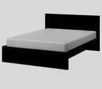 Malm bed 140x200 incl. Matras, Huis en Inrichting, Ophalen, Zwart, Tweepersoons, 140 cm