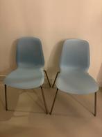 2 nette Leifarne Ikea (Lidas) stoelen blauw verchroomd, Ophalen, Gebruikt, Blauw, Twee