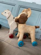 Franse vintage trekhond en schaap op wieltjes, Antiek en Kunst, Ophalen of Verzenden