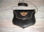 Schoudertas tas damestas, handgemaakt, leer, Ophalen of Verzenden, Zo goed als nieuw, Zwart, Leer
