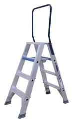 Aluminium dubbele trap 4 treden, Verzenden