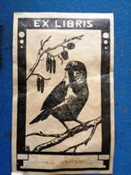 ex-libris ,vogel op een tak, Antiek en Kunst, Ophalen of Verzenden