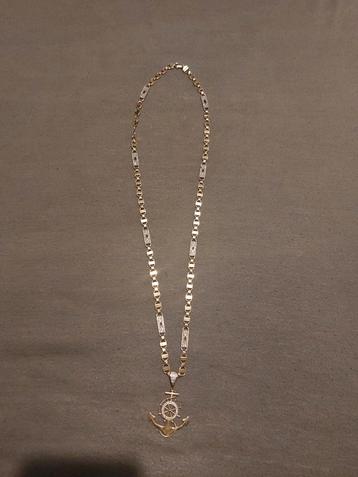 Gouden ketting 14k met anker hanger 40g beschikbaar voor biedingen