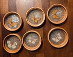 Vintage onderzetters bamboe (6 stuks), Ophalen of Verzenden, Glas of Kopje