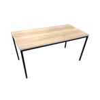 Tweedehands Kantinetafel Zwart Natuur Eiken B160xD80, Ophalen of Verzenden, Gebruikt, Bureau