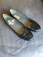 Mooie zwarte leren ballerina's instappers 43, Kleding | Dames, Schoenen, Ophalen of Verzenden, Zo goed als nieuw, Instappers, Zwart