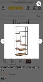 Vakkenkast Xenos zwart metaal hout, Huis en Inrichting, Ophalen, Zo goed als nieuw