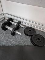Metalen dumbbells in gewicht verstelbaar incl fitnessmatje, Ophalen, Zo goed als nieuw, Buik, Dumbbell