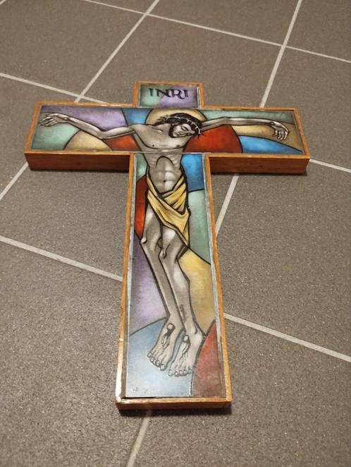 Art Deco opaline crucifix gebroeders Paridon nummer 272, Antiek en Kunst, Antiek | Religie, Ophalen of Verzenden