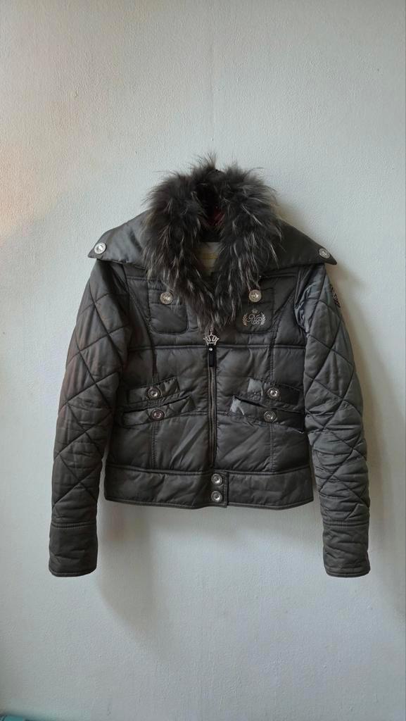 Nickelson jas met bontkraag maat S, Kleding | Dames, Jassen | Winter, Zo goed als nieuw, Maat 36 (S), Grijs, Ophalen of Verzenden