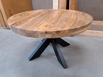 Nieuwe salontafels mangohout 75cm rond. Naturel en zwart.  beschikbaar voor biedingen