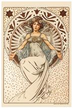60x40cm Alphonse Mucha Art Nouveau dag 2024 Poster, Antiek en Kunst, Kunst | Litho's en Zeefdrukken, Ophalen of Verzenden