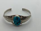 X72 Prachtige zilveren turkoois armband navajo, Sieraden, Tassen en Uiterlijk, Ophalen of Verzenden, X, Met edelsteen, Zilver