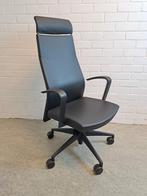 Kwaliteits bureaustoel zwart leer merk Franch, Huis en Inrichting, Ophalen, Gebruikt, Zwart